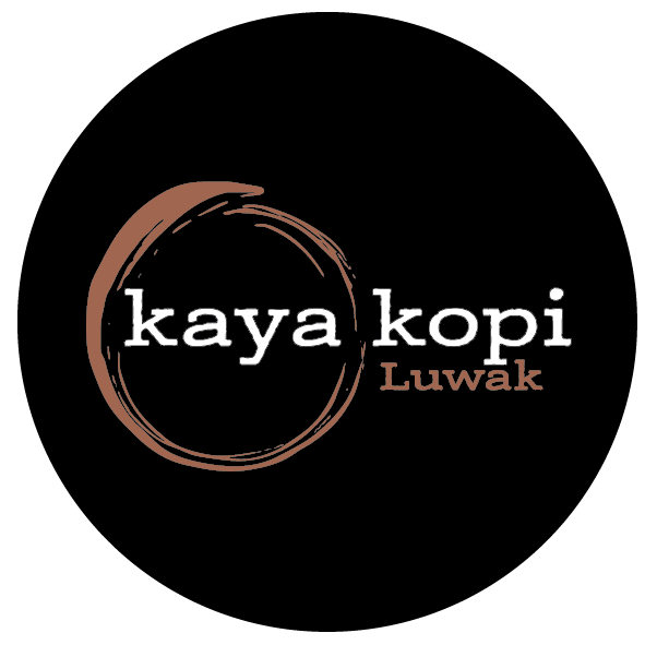 Kaya Kopi Luwak logo on a black background