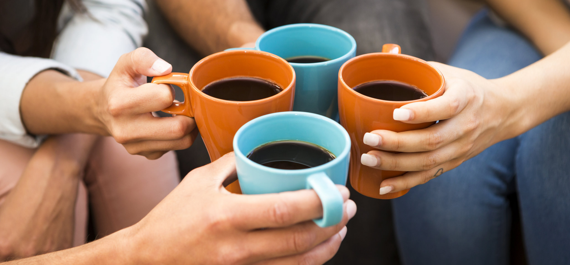 kopi luwak coffee in four cups and clicking